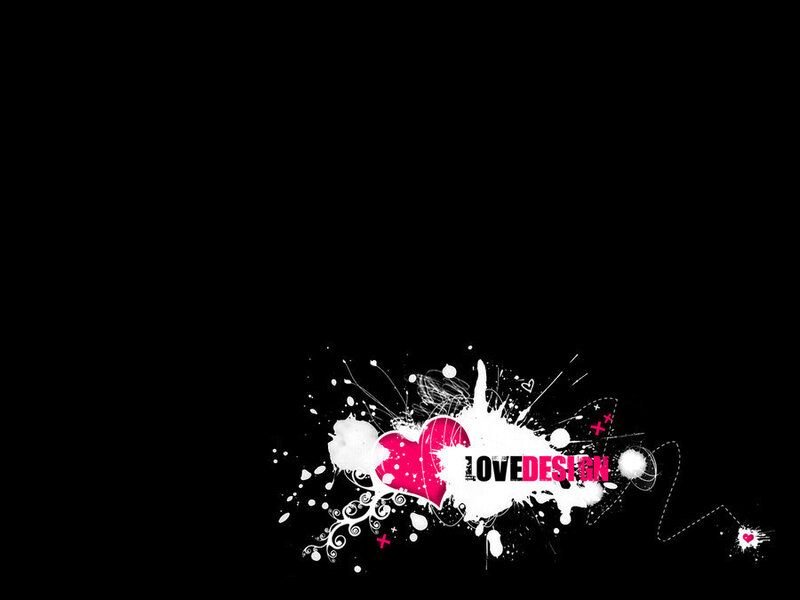 Heart with Splatter Design — Black