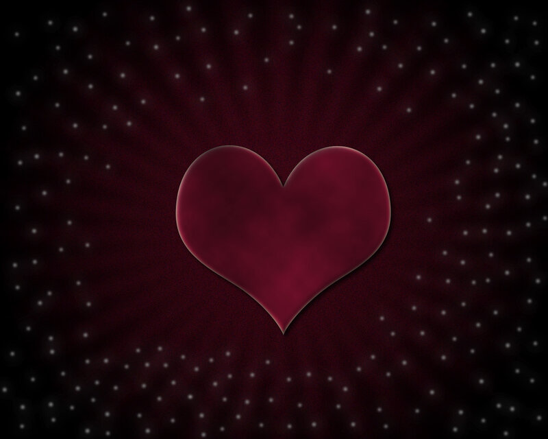 heart with starry background