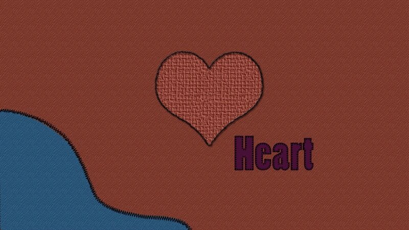 Heart with stitched texture
