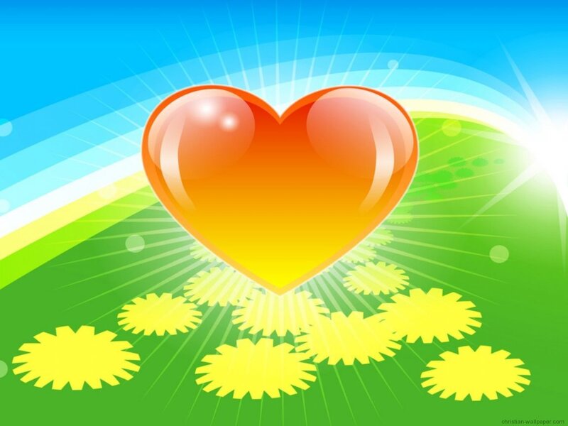 heart with sunburst background