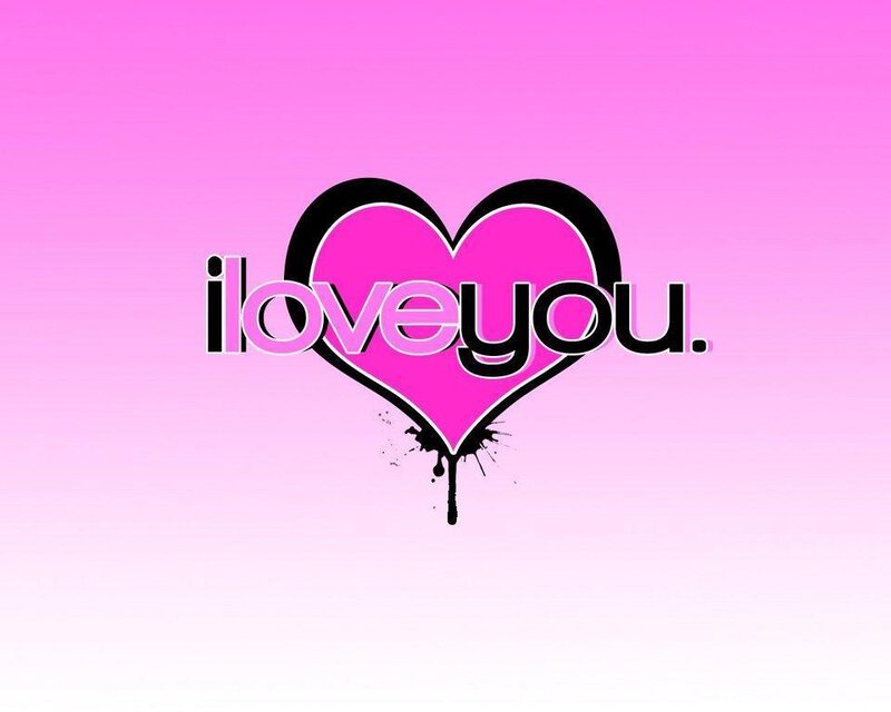 Heart with Text — Pink, Romantic, Digital Art, Splatter