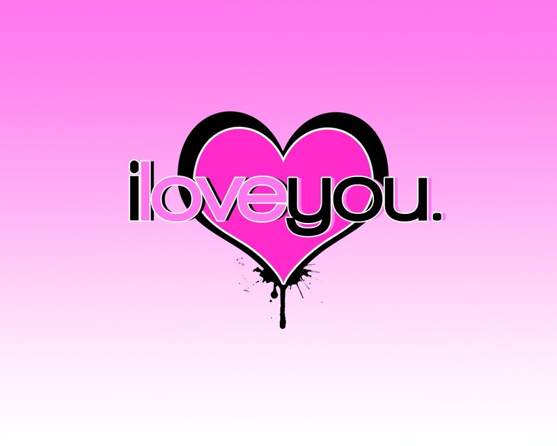 Heart with Text — Pink, Romantic, Digital Art