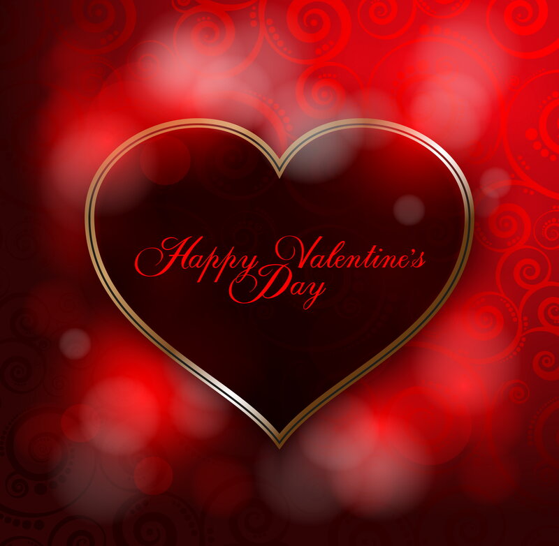 Heart with Text — Red, Romantic, Vector Art
