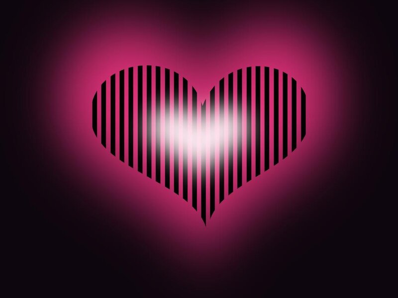heart with vertical stripes