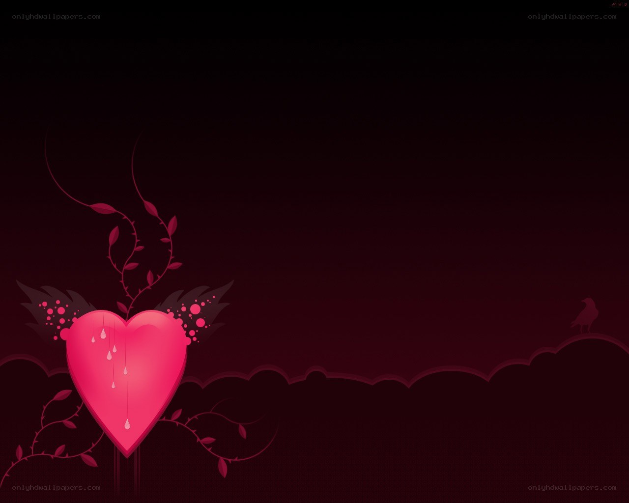 heart with vines and drops