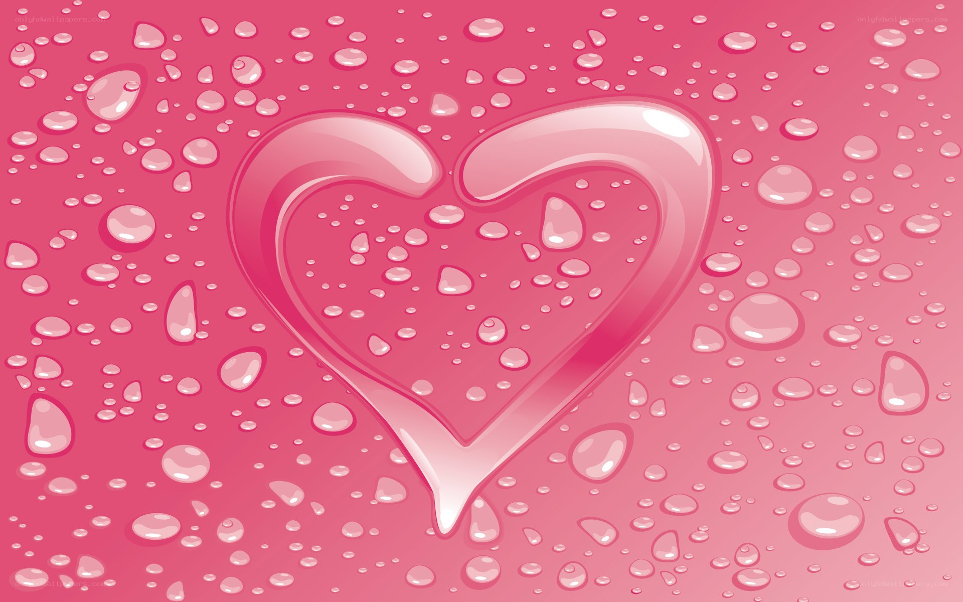 heart with water droplets