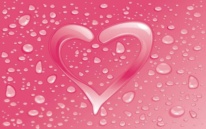 heart with water droplets