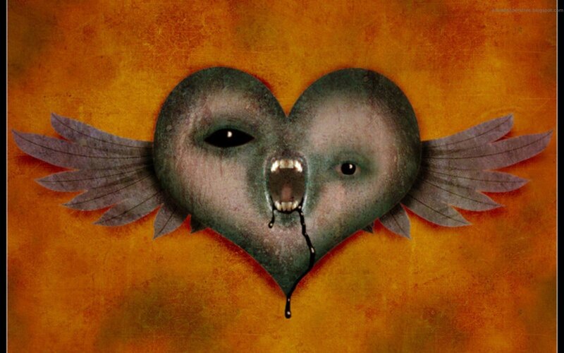 heart with wings and mouth
