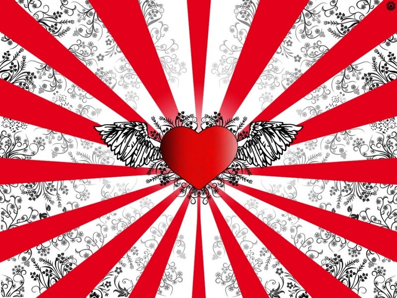heart with wings and rays