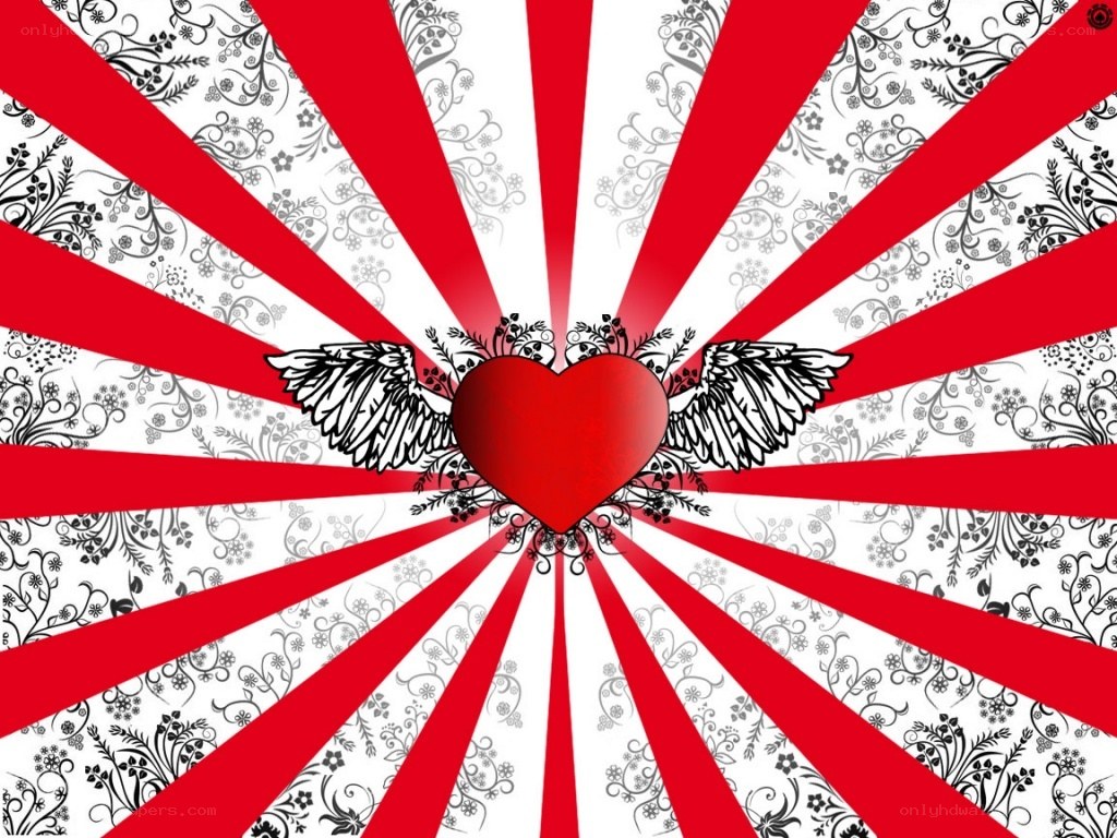 heart with wings and rays