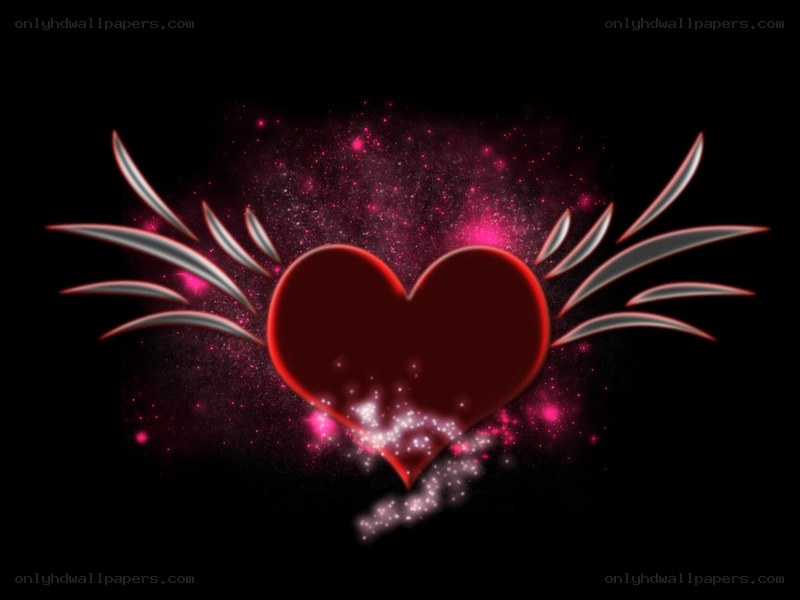 heart with wings and sparkles