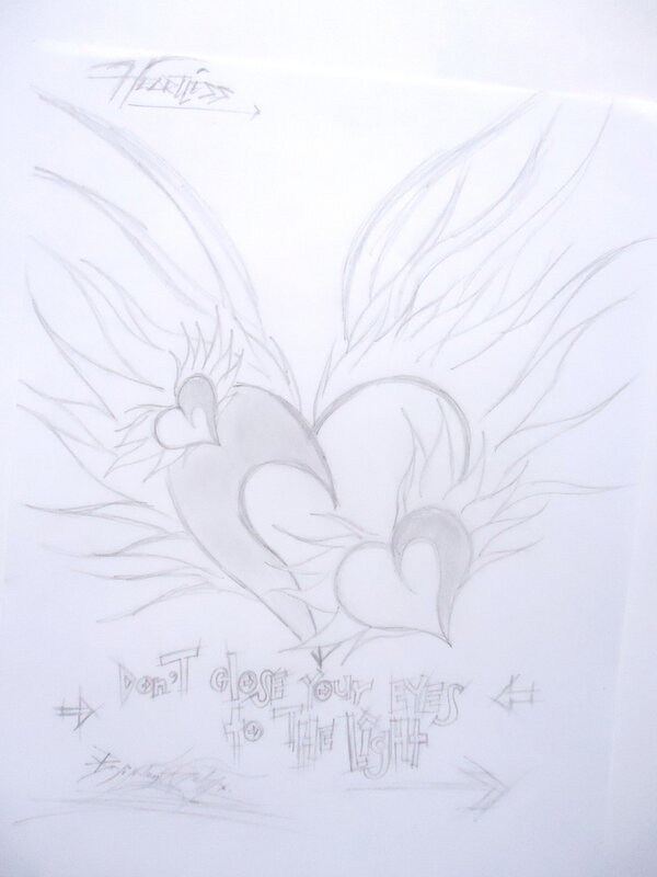 Heart with Wings Drawing