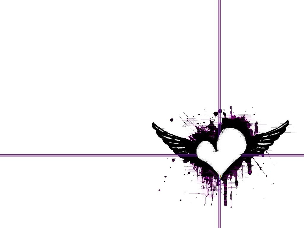heart with wings splatter art
