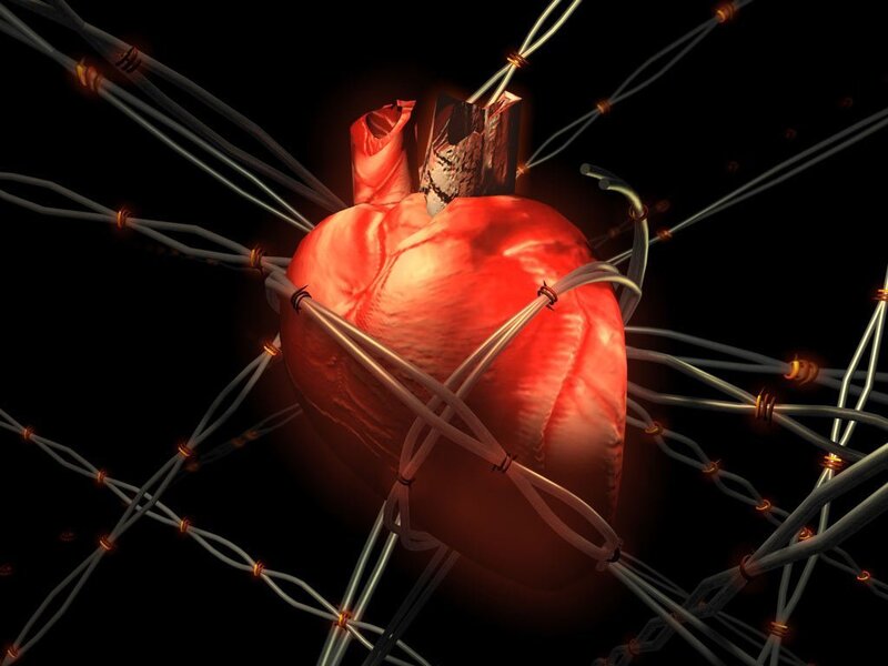 Heart with Wires — Red, Dramatic