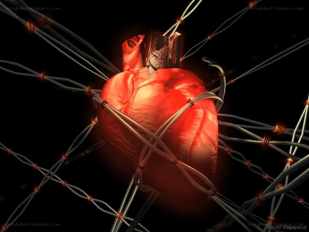 Heart with wires