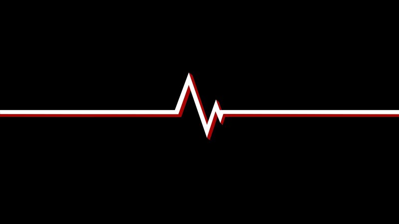 Heartbeat Line on Black