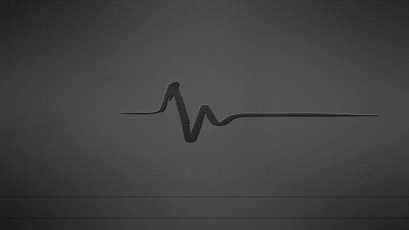 Heartbeat Line on Dark Background