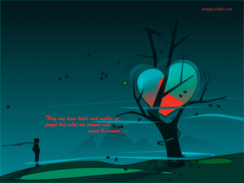 Heartbroken tree at night