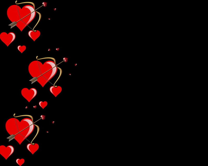 hearts and arrows on black