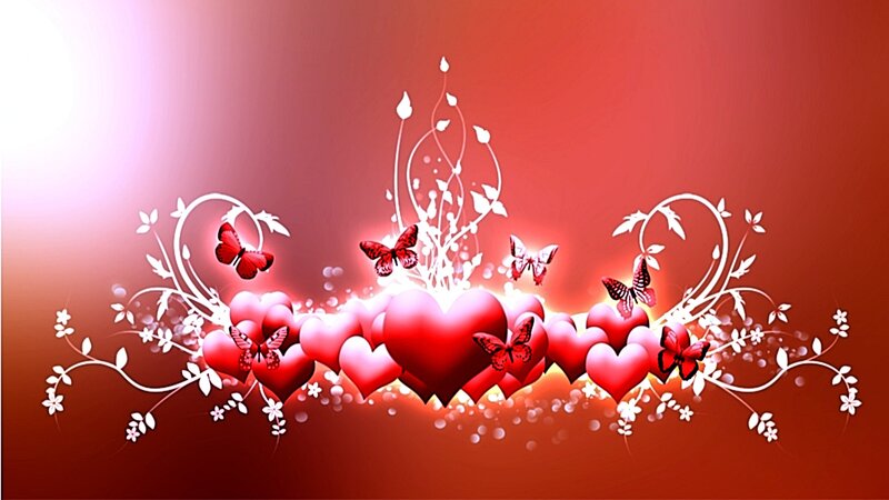 hearts and butterflies design