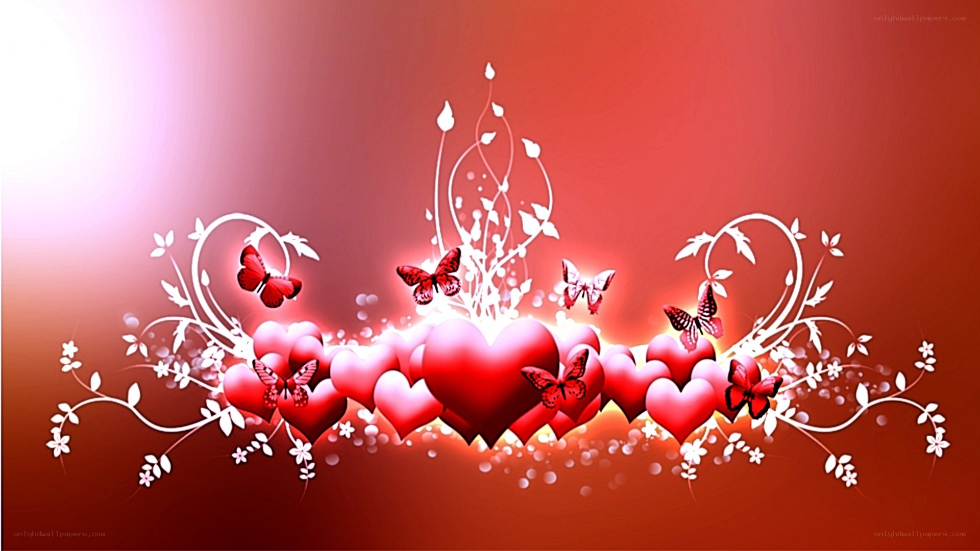 hearts and butterflies design