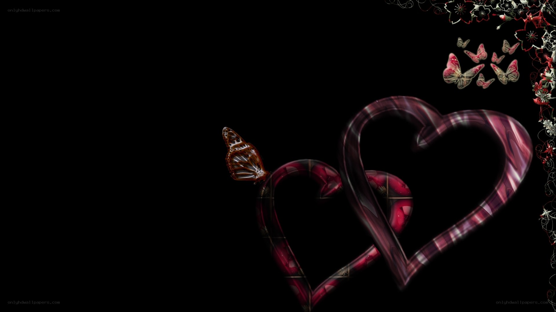 hearts and butterflies