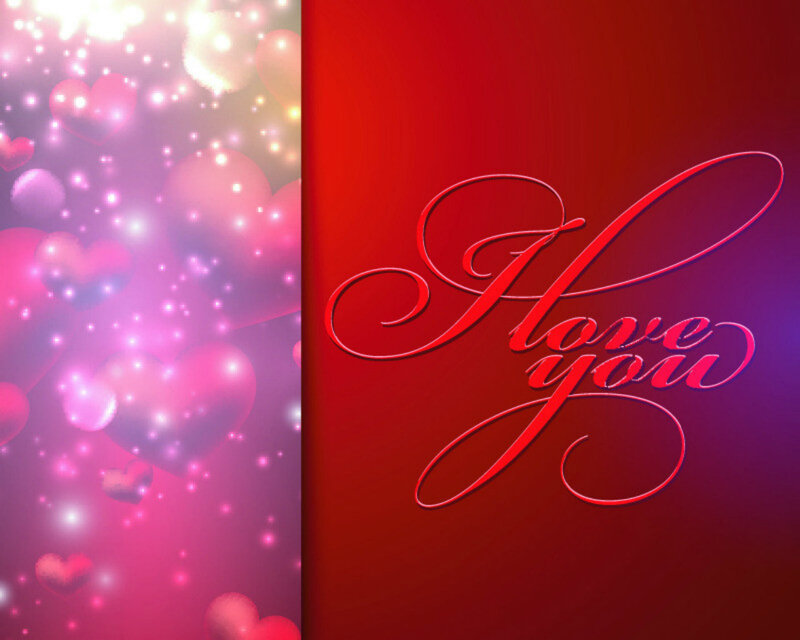 Hearts and Cursive Text