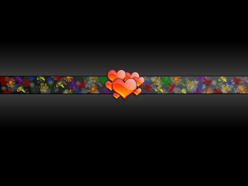hearts and flowers banner
