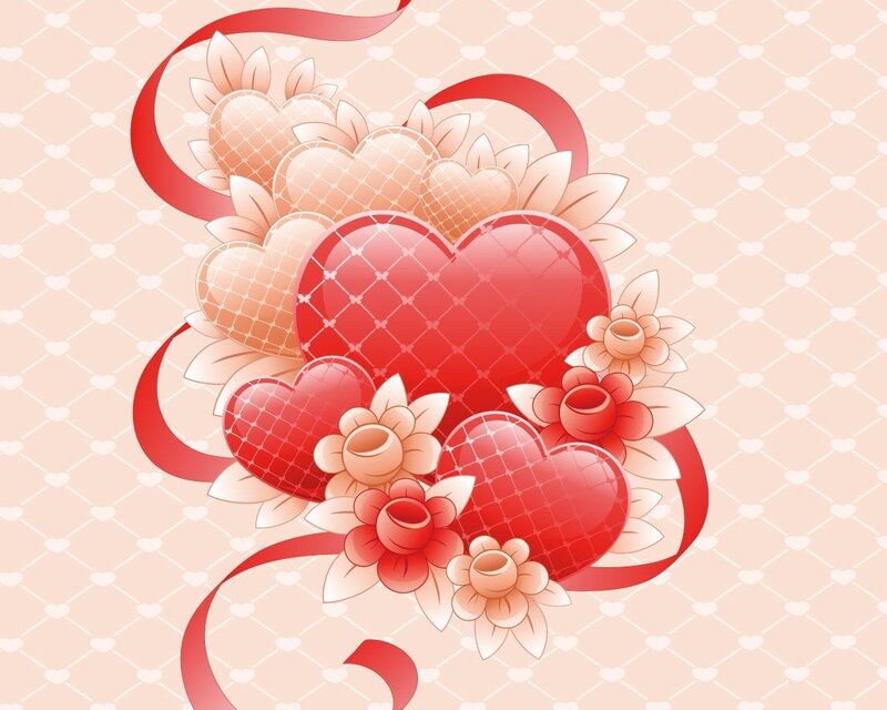 hearts and flowers design