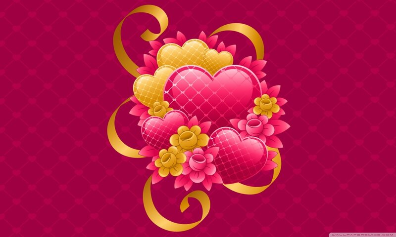 Hearts and Flowers Design — Pink