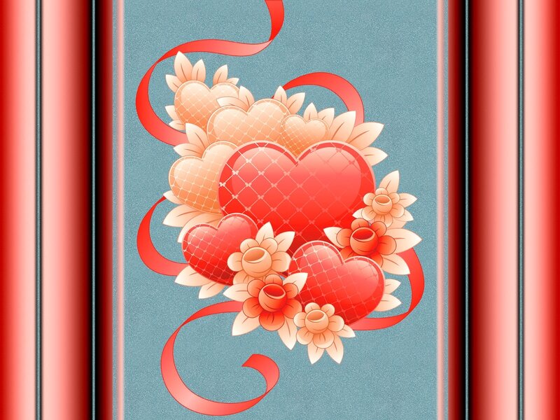 Hearts and Flowers Design — Red, Romantic