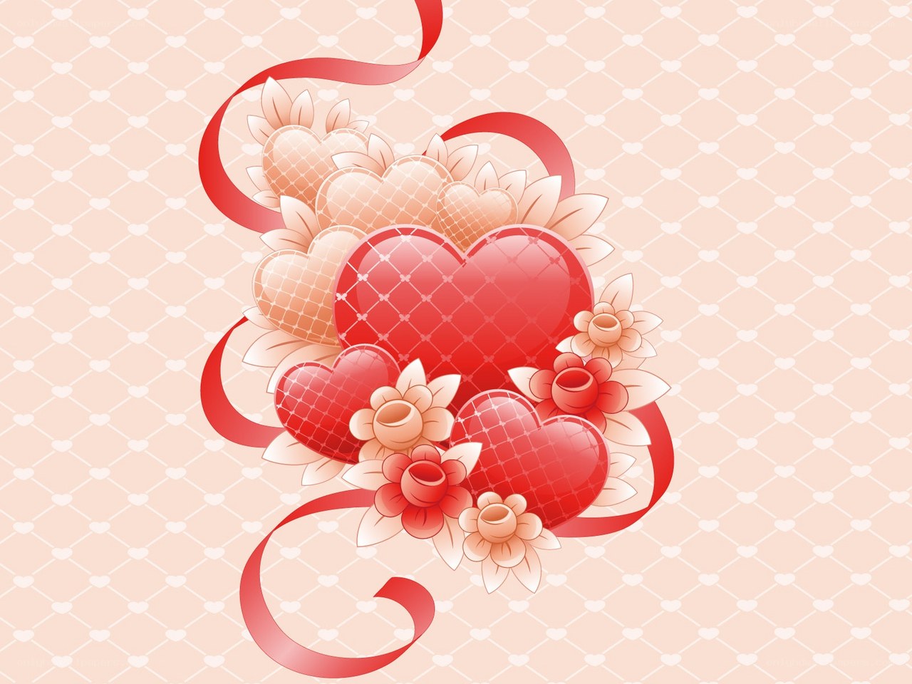 hearts and flowers valentine design