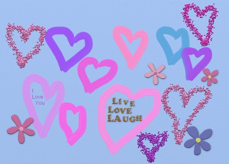 hearts and flowers wallpaper