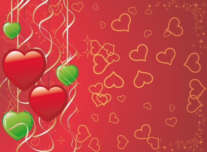 hearts and ribbons background