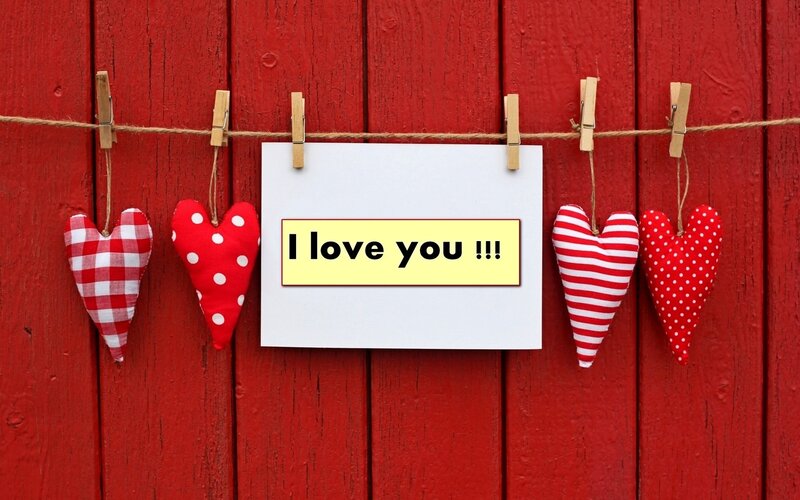Hearts and Sign on String