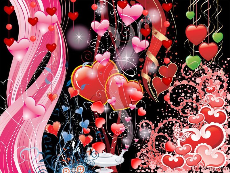 Hearts and Swirls — Red, Festive