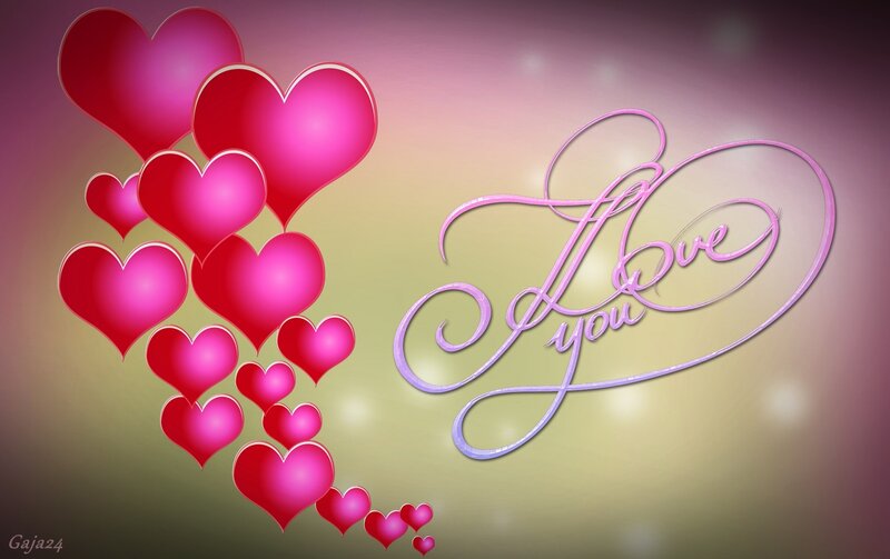 Hearts and Text — Pink, Romantic