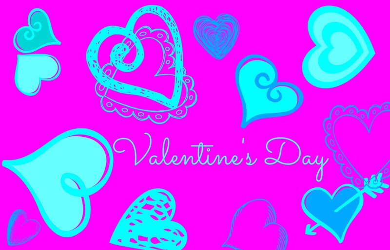 Hearts and Text — Pink