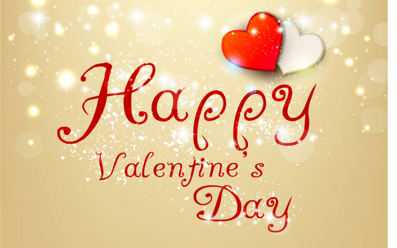 Hearts and Text — Red, Festive