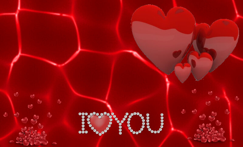 Hearts and Text — Red