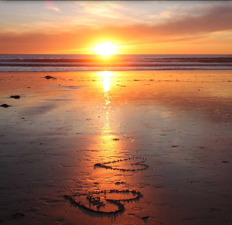Hearts Drawn in Sand — Orange