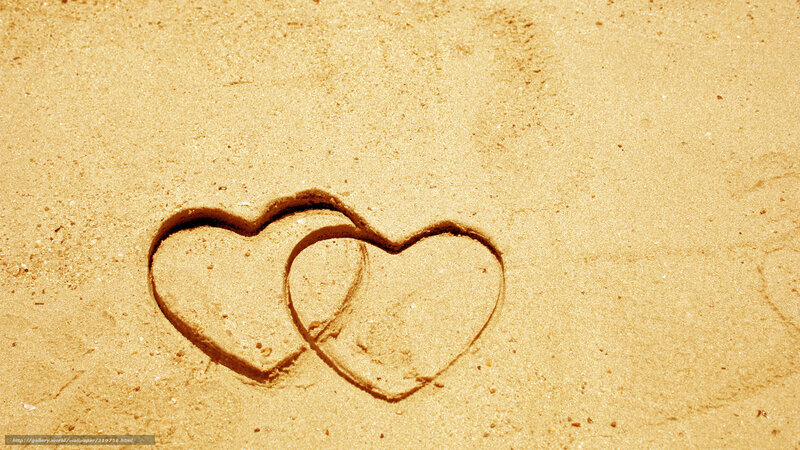 hearts drawn in sand