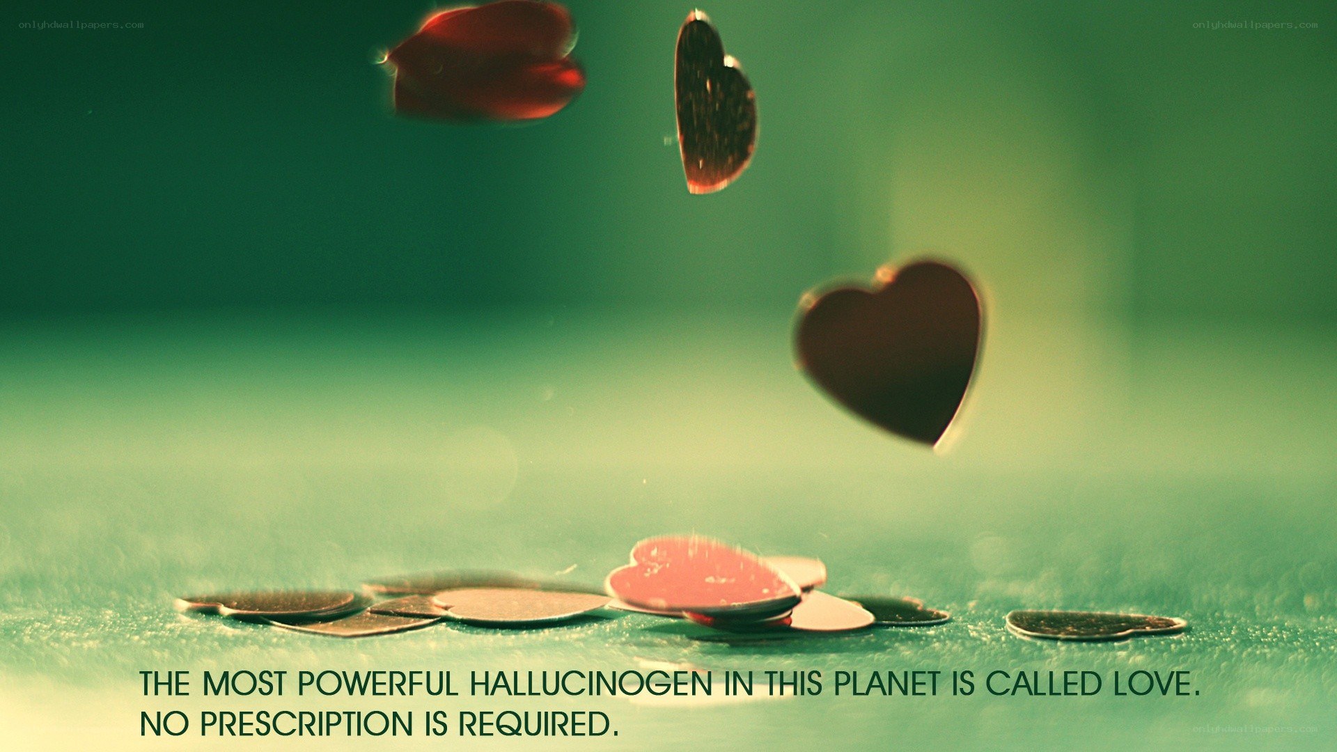 hearts falling with quote