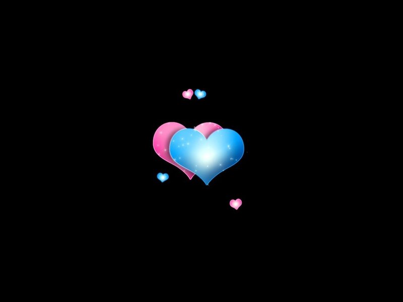hearts floating in darkness