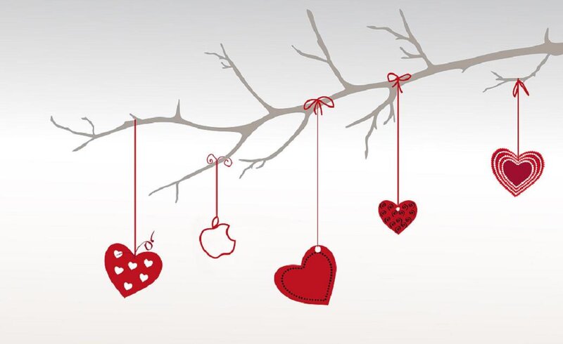 Hearts Hanging from Branch
