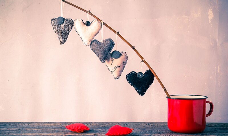 Hearts Hanging on Branch