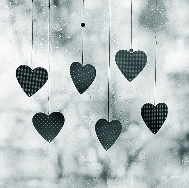 Hearts Hanging on Window