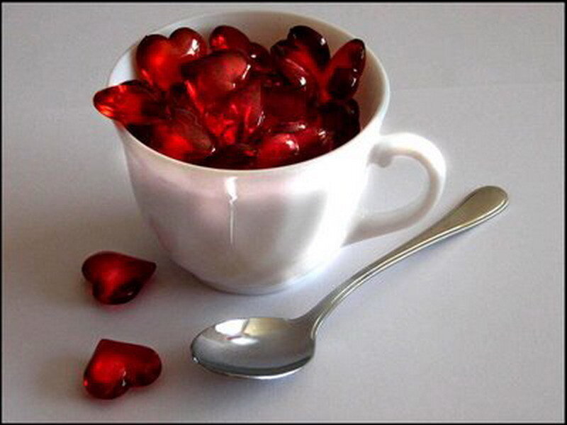 Hearts in a cup