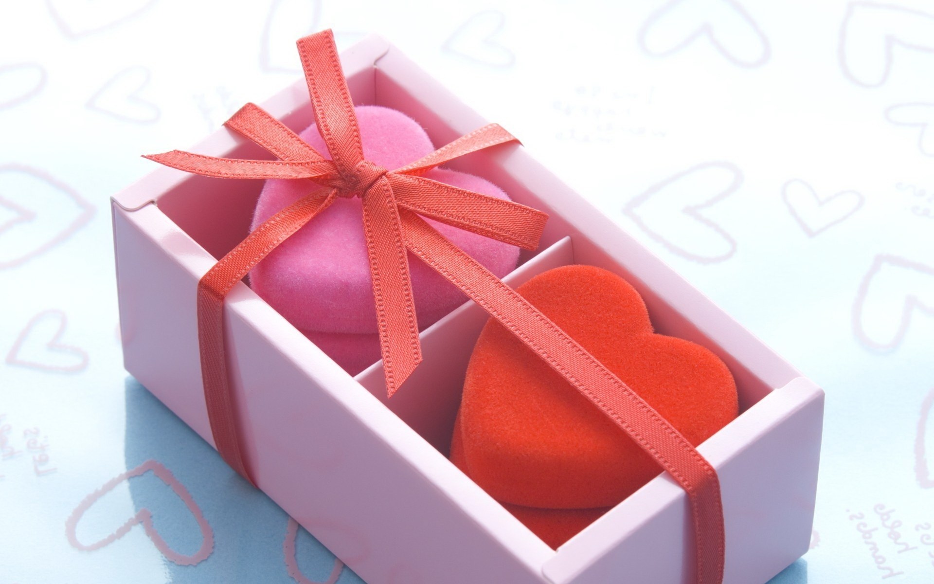 hearts in a gift box