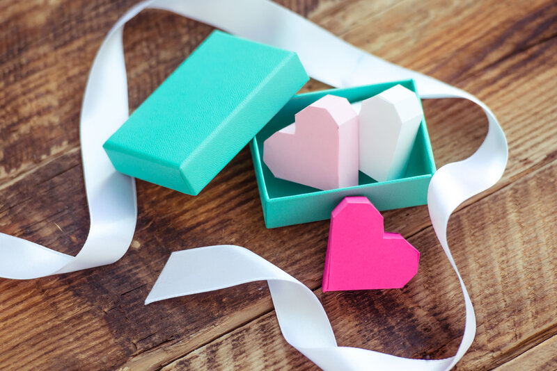 Hearts in Gift Box